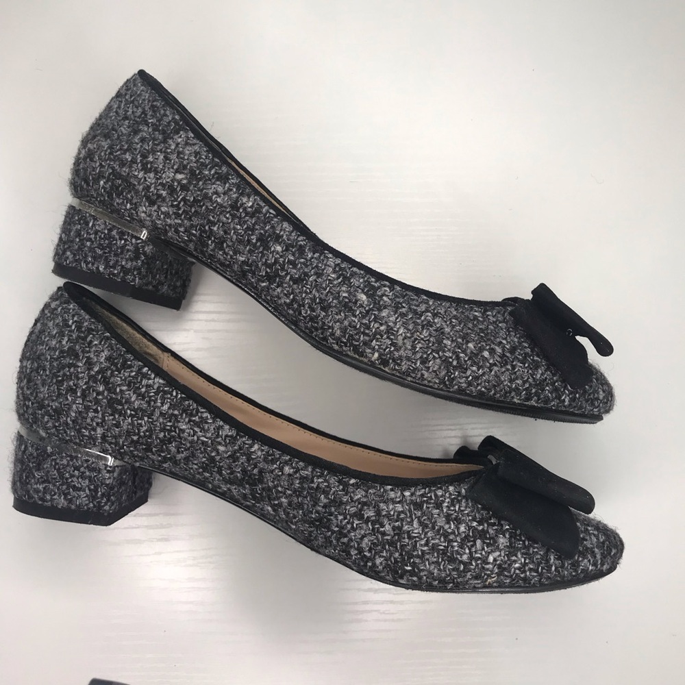 BP Tweed Ballet Flats with Black Bow - Picture 4 of 6